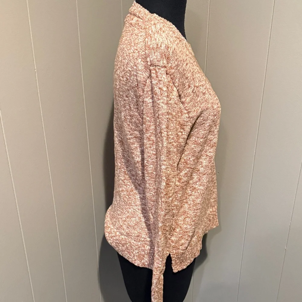 J. Crew Women's Small Speckled Knit Sweater - Rusty Orange and White